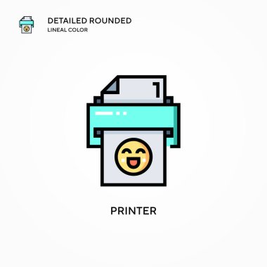 Yazıcı vektör simgesi. Modern vektör illüstrasyon kavramları. Düzenlemesi ve kişiselleştirmesi kolay.