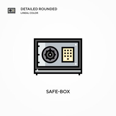 Güvenli kutu vektör simgesi. Modern vektör illüstrasyon kavramları. Düzenlemesi ve kişiselleştirmesi kolay.