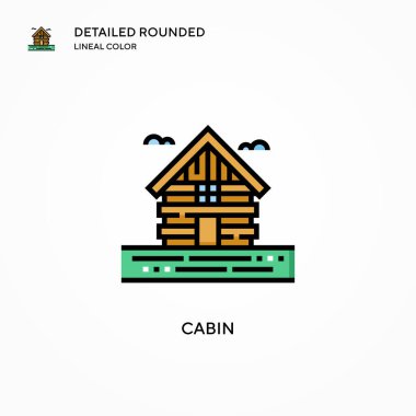 Kabin vektör simgesi. Modern vektör illüstrasyon kavramları. Düzenlemesi ve kişiselleştirmesi kolay.