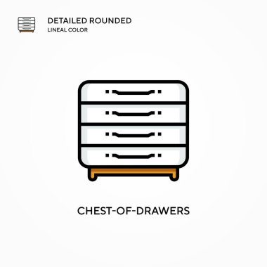 Göğüs çekmecesi vektör simgesi. Modern vektör illüstrasyon kavramları. Düzenlemesi ve kişiselleştirmesi kolay.