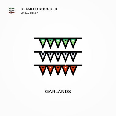 Çelenk vektör simgesi. Modern vektör illüstrasyon kavramları. Düzenlemesi ve kişiselleştirmesi kolay.