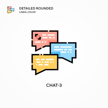 Sohbet-3 vektör simgesi. Modern vektör illüstrasyon kavramları. Düzenlemesi ve kişiselleştirmesi kolay.