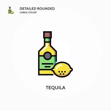 Tekila vektör ikonu. Modern vektör illüstrasyon kavramları. Düzenlemesi ve kişiselleştirmesi kolay.