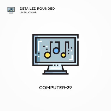 Bilgisayar-29 vektör simgesi. Modern vektör illüstrasyon kavramları. Düzenlemesi ve kişiselleştirmesi kolay.
