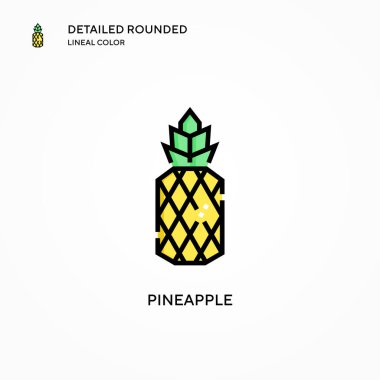 Ananas vektör simgesi. Modern vektör illüstrasyon kavramları. Düzenlemesi ve kişiselleştirmesi kolay.