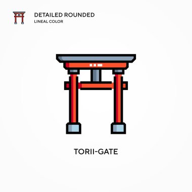Torii-gate vektör simgesi. Modern vektör illüstrasyon kavramları. Düzenlemesi ve kişiselleştirmesi kolay.