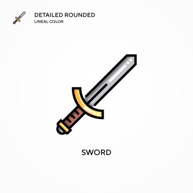 Kılıç vektör simgesi. Modern vektör illüstrasyon kavramları. Düzenlemesi ve kişiselleştirmesi kolay.