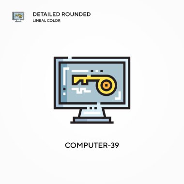 Bilgisayar-39 vektör simgesi. Modern vektör illüstrasyon kavramları. Düzenlemesi ve kişiselleştirmesi kolay.