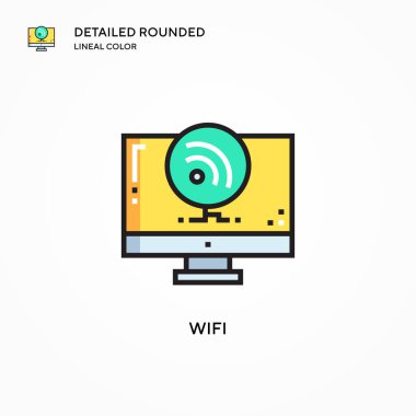 Wifi vektör simgesi. Modern vektör illüstrasyon kavramları. Düzenlemesi ve kişiselleştirmesi kolay.