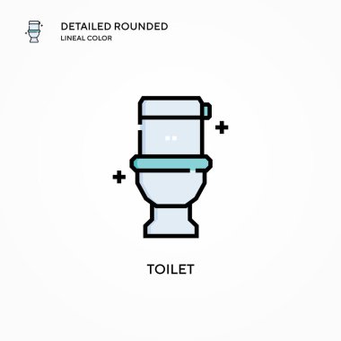 Tuvalet vektörü simgesi. Modern vektör illüstrasyon kavramları. Düzenlemesi ve kişiselleştirmesi kolay.