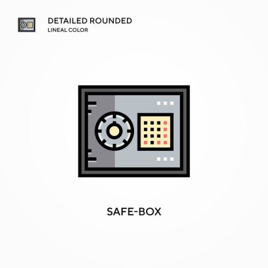 Güvenli kutu vektör simgesi. Modern vektör illüstrasyon kavramları. Düzenlemesi ve kişiselleştirmesi kolay.