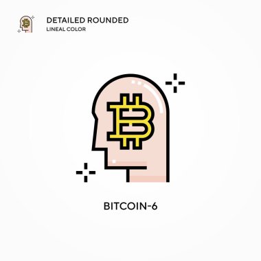 Bitcoin-6 vektör simgesi. Modern vektör illüstrasyon kavramları. Düzenlemesi ve kişiselleştirmesi kolay.