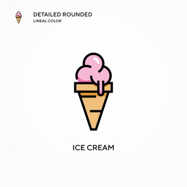 Dondurma vektör simgesi. Modern vektör illüstrasyon kavramları. Düzenlemesi ve kişiselleştirmesi kolay.