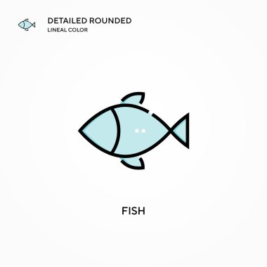 Balık vektör simgesi. Modern vektör illüstrasyon kavramları. Düzenlemesi ve kişiselleştirmesi kolay.