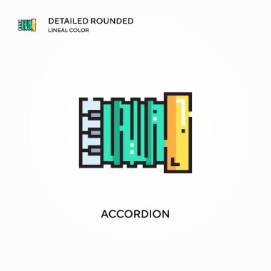 Akordiyon vektör simgesi. Modern vektör illüstrasyon kavramları. Düzenlemesi ve kişiselleştirmesi kolay.