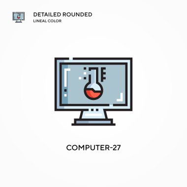 Bilgisayar-27 vektör simgesi. Modern vektör illüstrasyon kavramları. Düzenlemesi ve kişiselleştirmesi kolay.