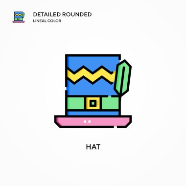 Şapka vektör simgesi. Modern vektör illüstrasyon kavramları. Düzenlemesi ve kişiselleştirmesi kolay.
