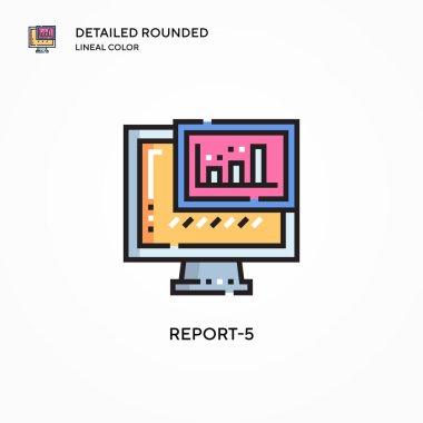 Rapor-5 vektör simgesi. Modern vektör illüstrasyon kavramları. Düzenlemesi ve kişiselleştirmesi kolay.