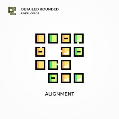 Hizalama vektör simgesi. Modern vektör illüstrasyon kavramları. Düzenlemesi ve kişiselleştirmesi kolay.