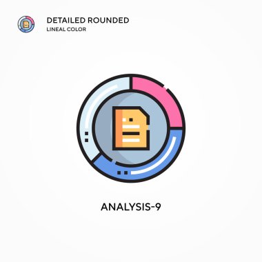 Analiz-9 vektör simgesi. Modern vektör illüstrasyon kavramları. Düzenlemesi ve kişiselleştirmesi kolay.