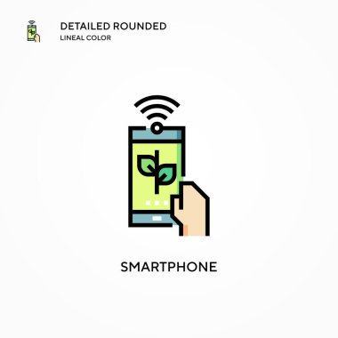 Akıllı telefon vektör simgesi. Modern vektör illüstrasyon kavramları. Düzenlemesi ve kişiselleştirmesi kolay.