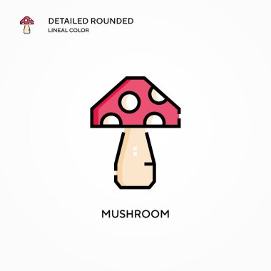 Mantar vektör simgesi. Modern vektör illüstrasyon kavramları. Düzenlemesi ve kişiselleştirmesi kolay.