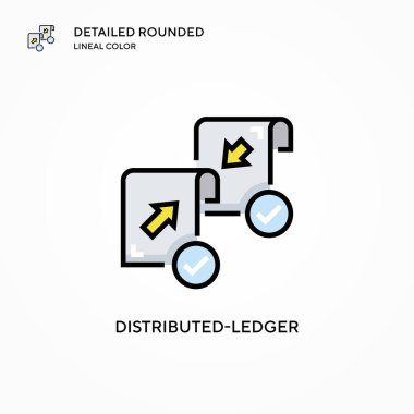 Dağıtılmış defter vektör simgesi. Modern vektör illüstrasyon kavramları. Düzenlemesi ve kişiselleştirmesi kolay.