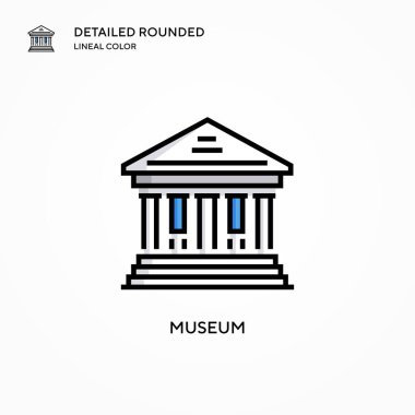 Müze vektör simgesi. Modern vektör illüstrasyon kavramları. Düzenlemesi ve kişiselleştirmesi kolay.