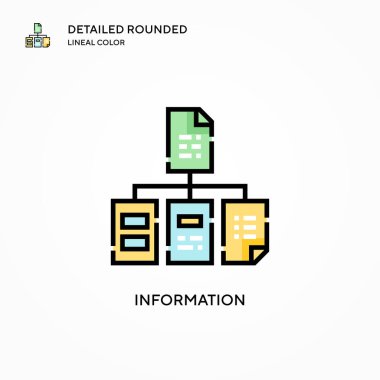 Bilgi vektör simgesi. Modern vektör illüstrasyon kavramları. Düzenlemesi ve kişiselleştirmesi kolay.