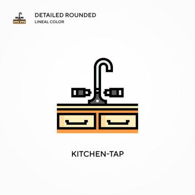 Mutfak-tap vektör ikonu. Modern vektör illüstrasyon kavramları. Düzenlemesi ve kişiselleştirmesi kolay.