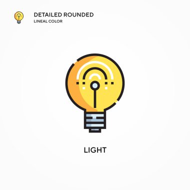 Işık vektör simgesi. Modern vektör illüstrasyon kavramları. Düzenlemesi ve kişiselleştirmesi kolay.