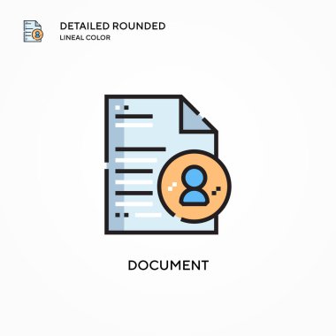 Belge vektör simgesi. Modern vektör illüstrasyon kavramları. Düzenlemesi ve kişiselleştirmesi kolay.