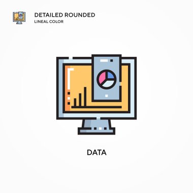 Veri vektör simgesi. Modern vektör illüstrasyon kavramları. Düzenlemesi ve kişiselleştirmesi kolay.