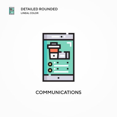 İletişim vektör simgesi. Modern vektör illüstrasyon kavramları. Düzenlemesi ve kişiselleştirmesi kolay.