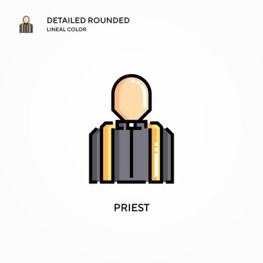 Rahip vektör ikonu. Modern vektör illüstrasyon kavramları. Düzenlemesi ve kişiselleştirmesi kolay.