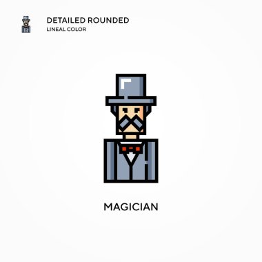 Sihirbaz vektör simgesi. Modern vektör illüstrasyon kavramları. Düzenlemesi ve kişiselleştirmesi kolay.