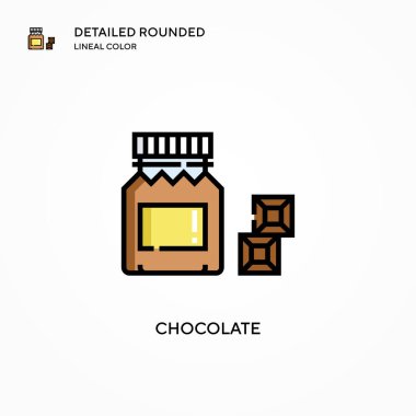 Çikolata vektör simgesi. Modern vektör illüstrasyon kavramları. Düzenlemesi ve kişiselleştirmesi kolay.