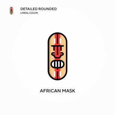Afrika maskesi vektör simgesi. Modern vektör illüstrasyon kavramları. Düzenlemesi ve kişiselleştirmesi kolay.