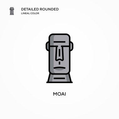 Moai vektör simgesi. Modern vektör illüstrasyon kavramları. Düzenlemesi ve kişiselleştirmesi kolay.
