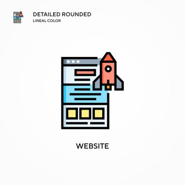 Web sitesi vektör simgesi. Modern vektör illüstrasyon kavramları. Düzenlemesi ve kişiselleştirmesi kolay.