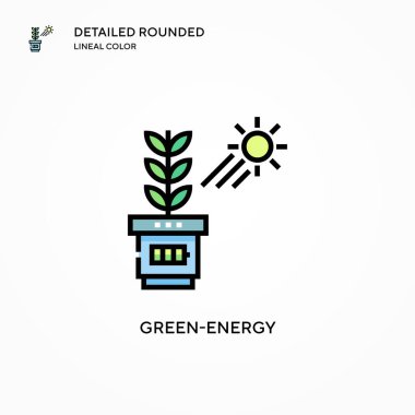 Yeşil enerji vektör simgesi. Modern vektör illüstrasyon kavramları. Düzenlemesi ve kişiselleştirmesi kolay.