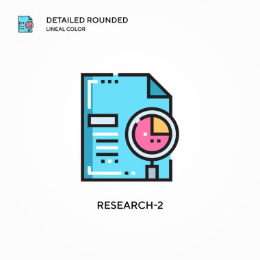 Araştırma-2 vektör simgesi. Modern vektör illüstrasyon kavramları. Düzenlemesi ve kişiselleştirmesi kolay.