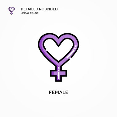 Kadın vektör simgesi. Modern vektör illüstrasyon kavramları. Düzenlemesi ve kişiselleştirmesi kolay.