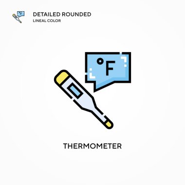Termometre vektör simgesi. Modern vektör illüstrasyon kavramları. Düzenlemesi ve kişiselleştirmesi kolay.