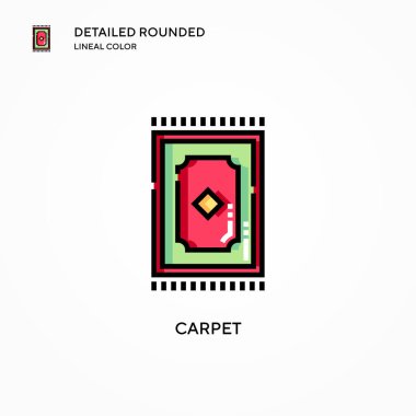 Halı vektör simgesi. Modern vektör illüstrasyon kavramları. Düzenlemesi ve kişiselleştirmesi kolay.