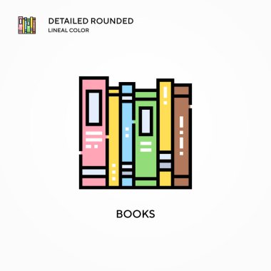 Kitap vektör simgesi. Modern vektör illüstrasyon kavramları. Düzenlemesi ve kişiselleştirmesi kolay.