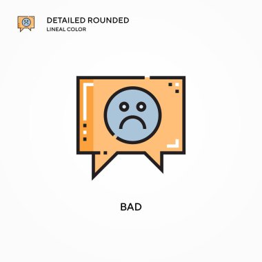 Kötü vektör simgesi. Modern vektör illüstrasyon kavramları. Düzenlemesi ve kişiselleştirmesi kolay.