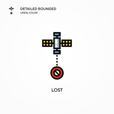 Vektör simgesini kaybettik. Modern vektör illüstrasyon kavramları. Düzenlemesi ve kişiselleştirmesi kolay.