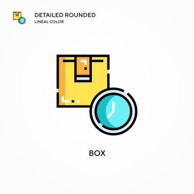 Kutu vektör simgesi. Modern vektör illüstrasyon kavramları. Düzenlemesi ve kişiselleştirmesi kolay.