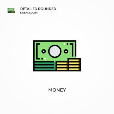 Para vektör simgesi. Modern vektör illüstrasyon kavramları. Düzenlemesi ve kişiselleştirmesi kolay.
